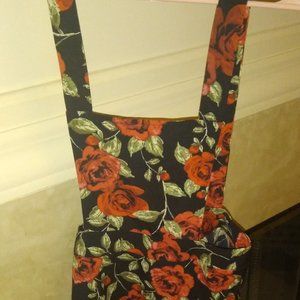 SHEIN FLORAL OVERALL FIT AND FLARE DRESS SMALL